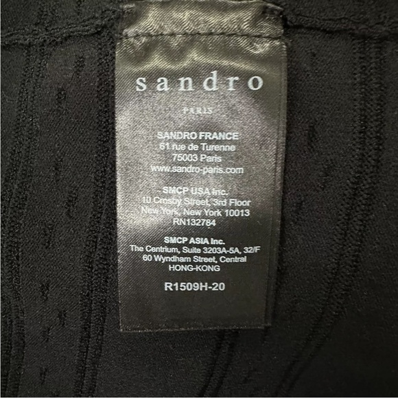 Sandro Black Stretch Knit Pullover Fit & Flare Short Sleeve Sweater Dress Size 1 - Picture 14 of 14